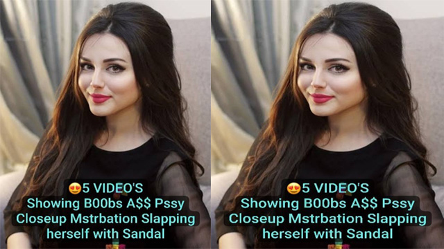 Girl Slapping her face and Boobs with Sandal Showing her Boobs, Ass and Pssy Close