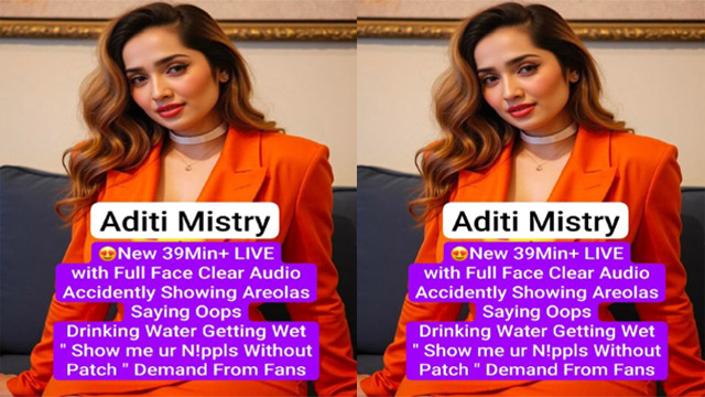 Aditi Mistry New Live with Full Face – Clear Audio Accidently Revealing her Areolas Saying