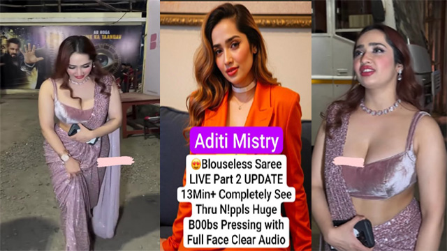 Aditi Mistry Most Requested New 2 Update App Exclusive Most Expensive Blouseless Saree Live