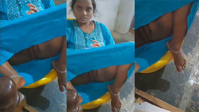 Kannada Aunty Sitting On Chair