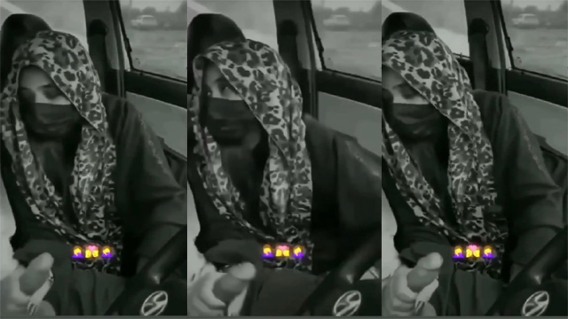 Muslim Hijabi Babe Giving Handjob To Car