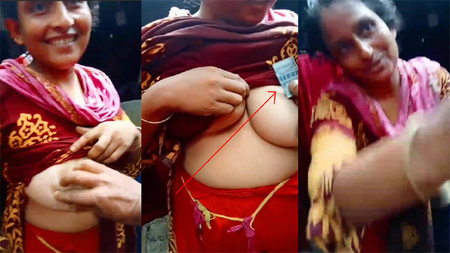 Neighbour Aunty Showing – Her Boobs For Money